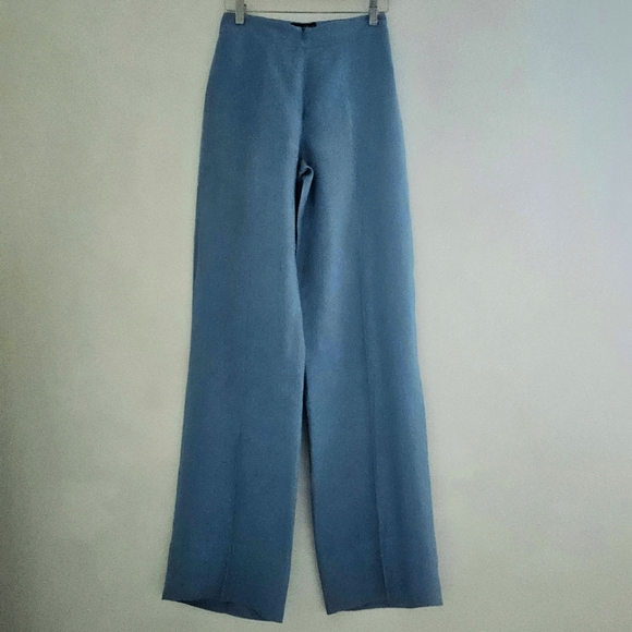 Callaghan Romeo Gigli 70's Baby Blue Linen X-tra High Waist Wide Leg Trousers